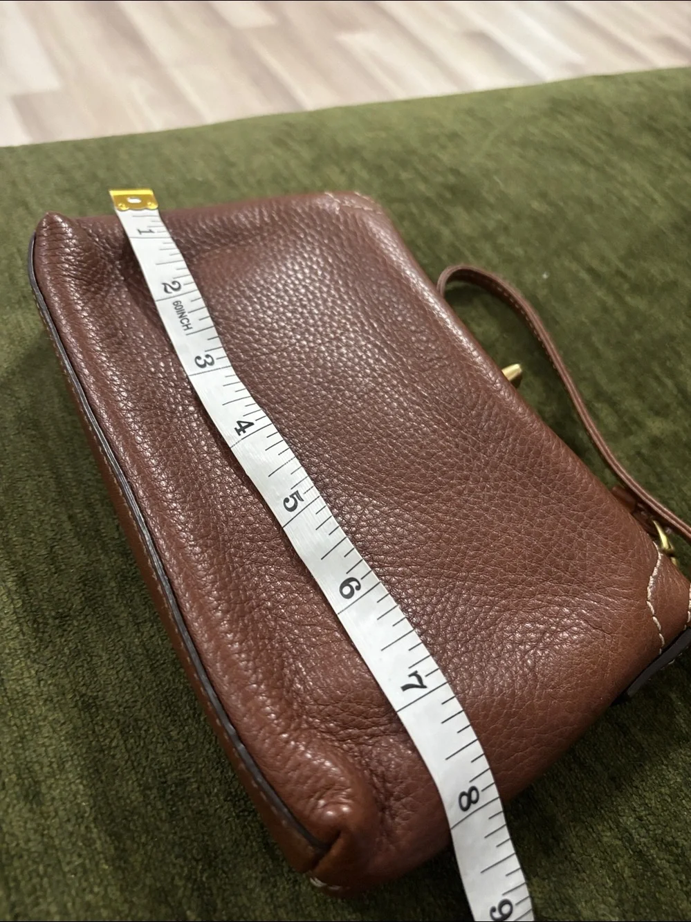 Vintage Y2K Coach Brown Pebbled Leather Turnlock  Pouch / Mini Bag Hand Bag